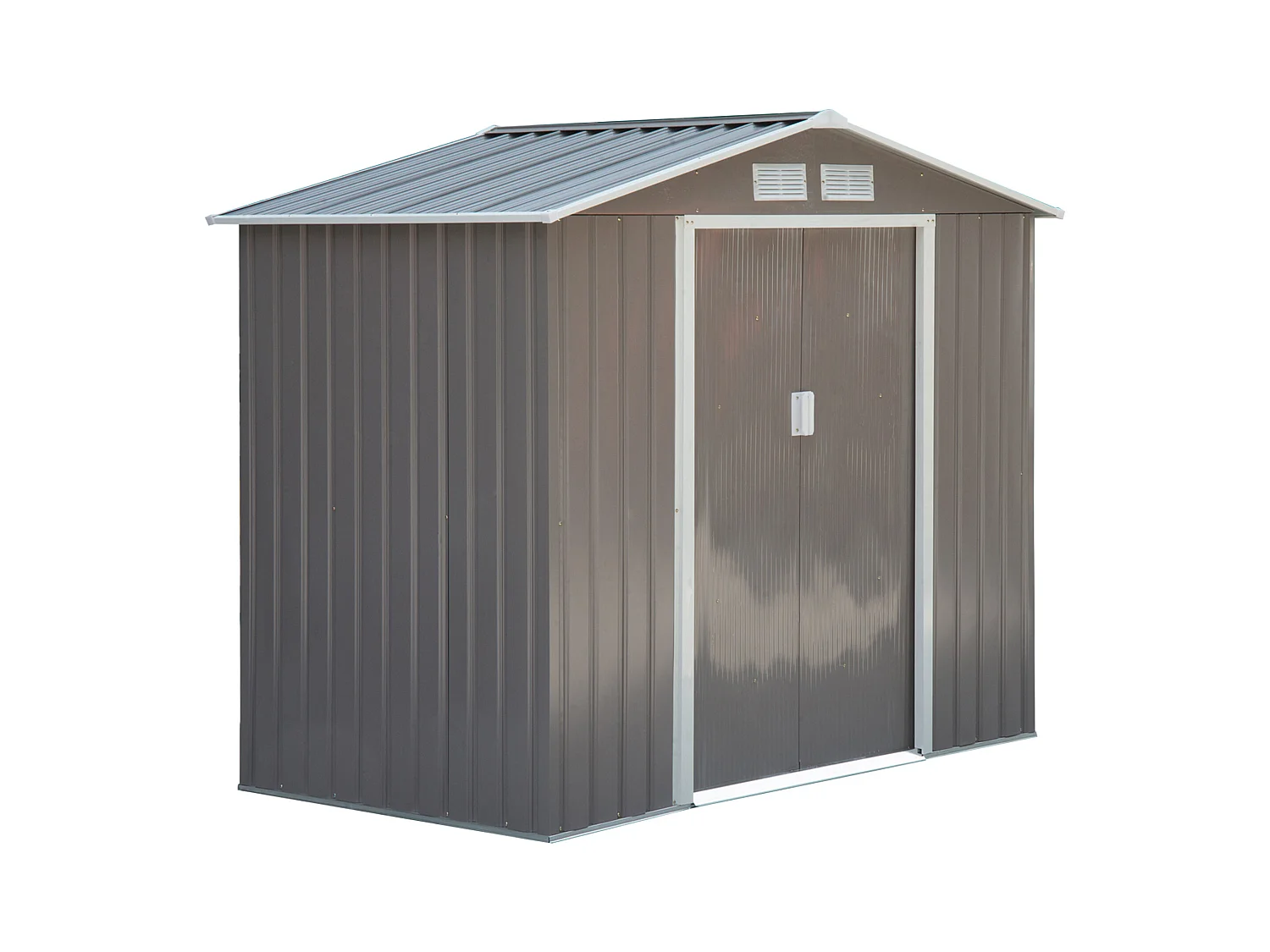 Caseta de jardín gris 213x130x185 cm Outsunny