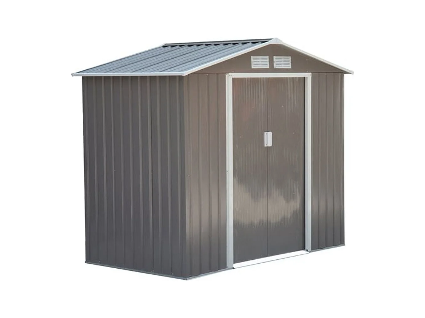 Caseta de jardín gris 213x130x185 cm Outsunny