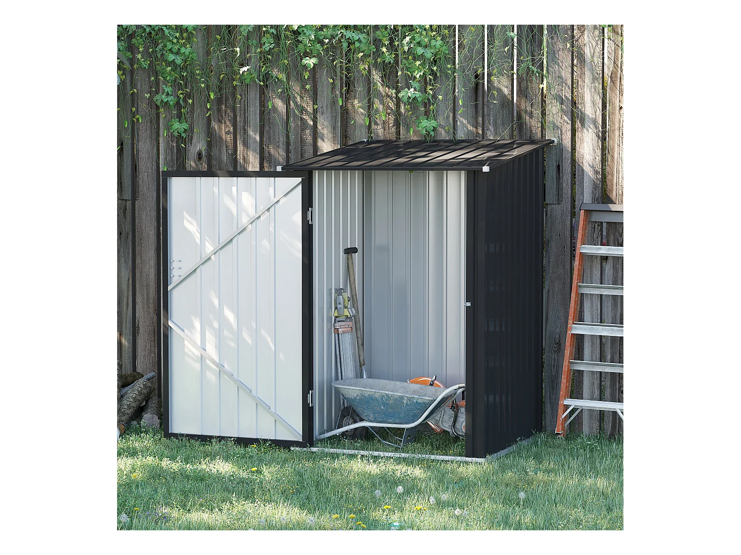 Cobertizo de jardín gris 100x103x160 cm Outsunny