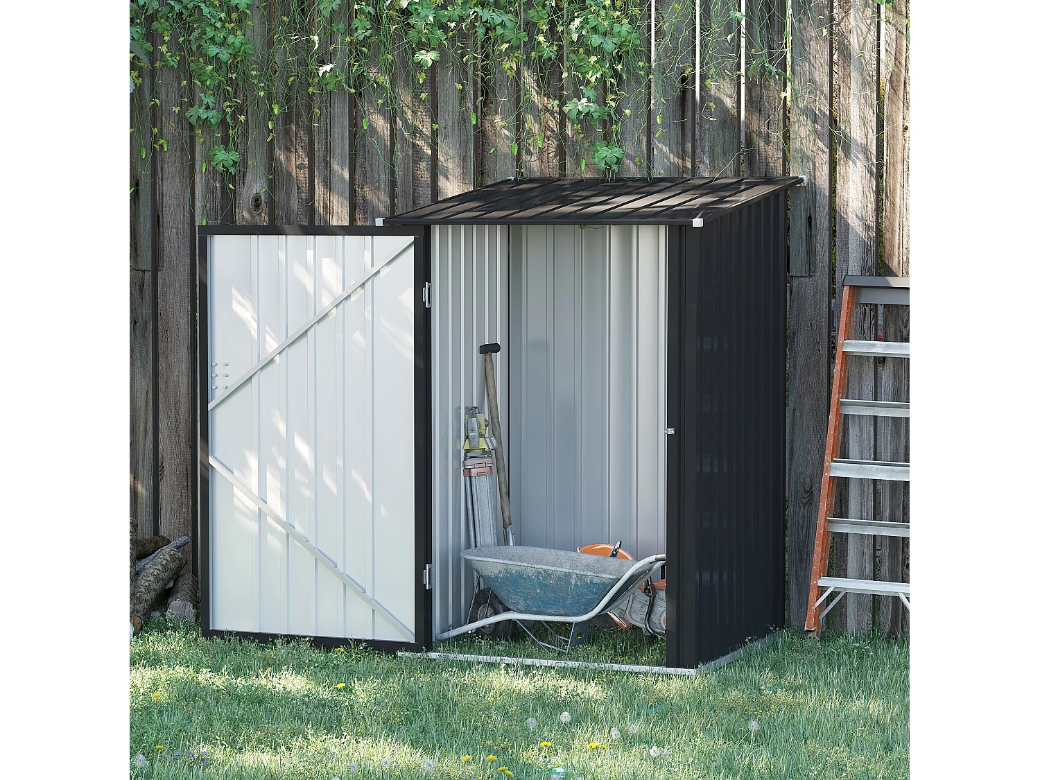 Cobertizo de jardín gris 100x103x160 cm Outsunny