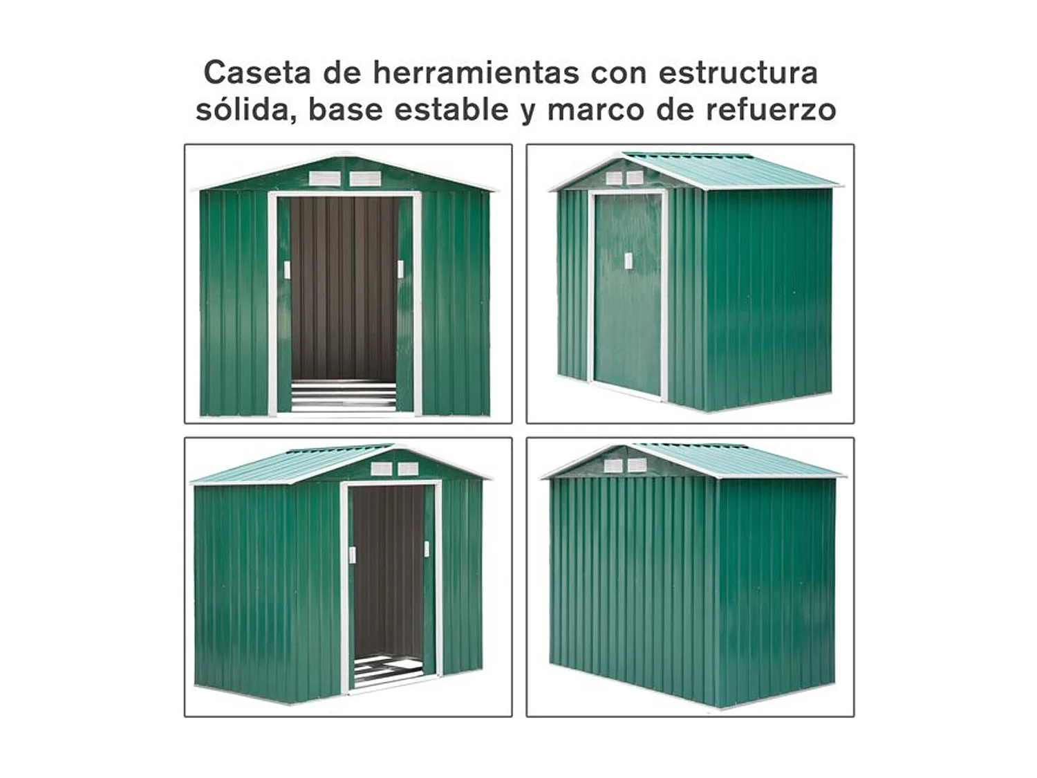 Caseta de jardín verde oscuro 213x130x185 cm Outsunny