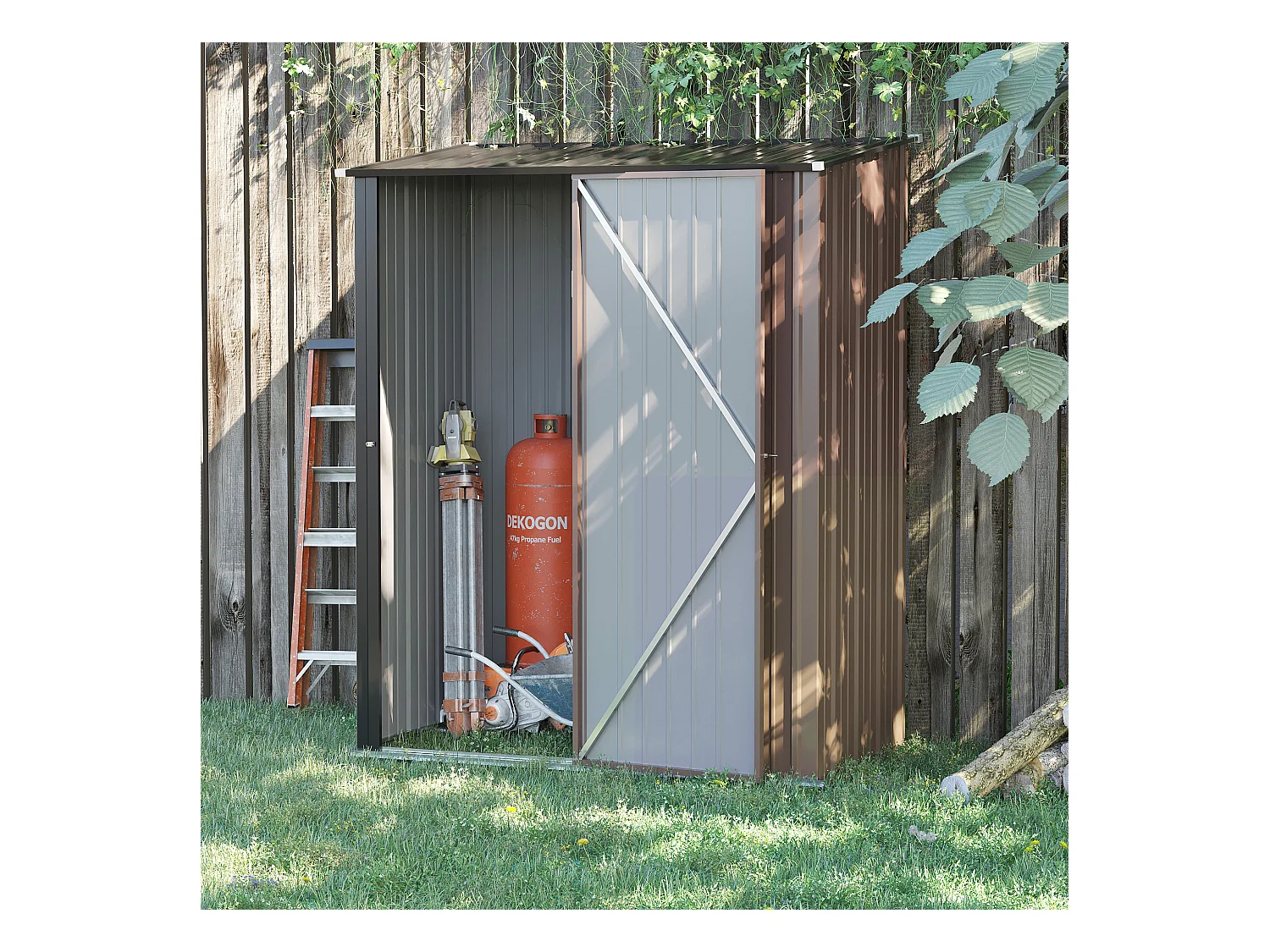 Cobertizo de jardín marrón 161.5x94.5x196 cm Outsunny