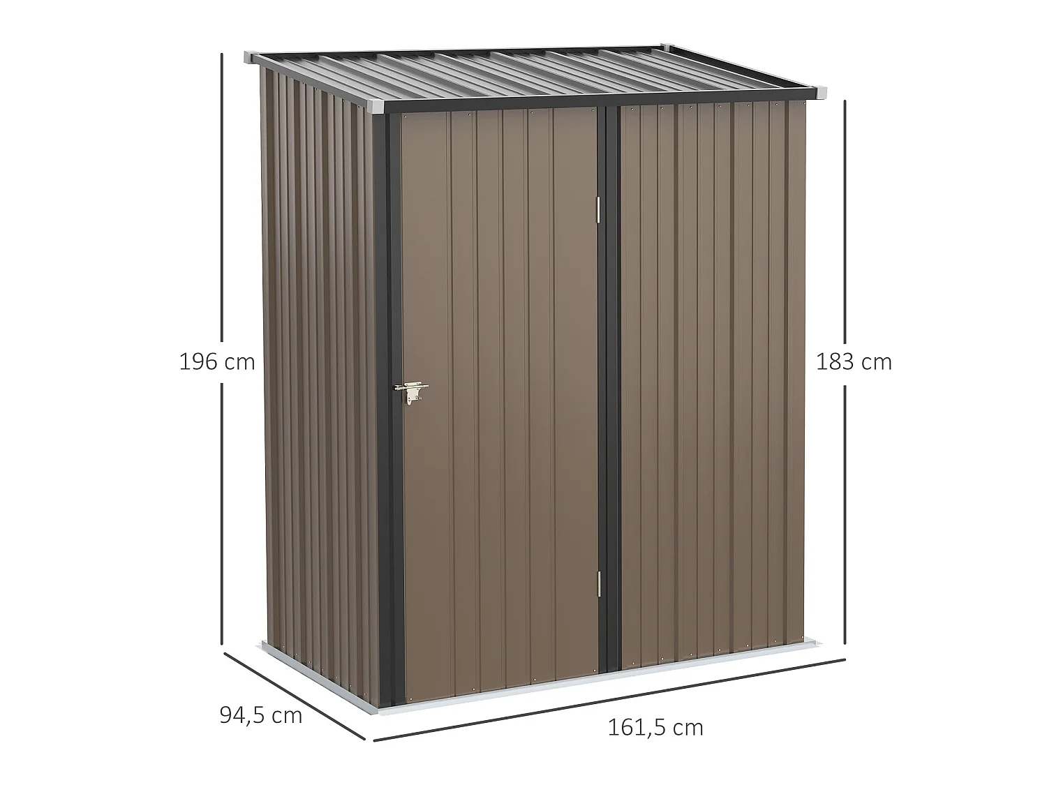 Cobertizo de jardín marrón 161.5x94.5x196 cm Outsunny