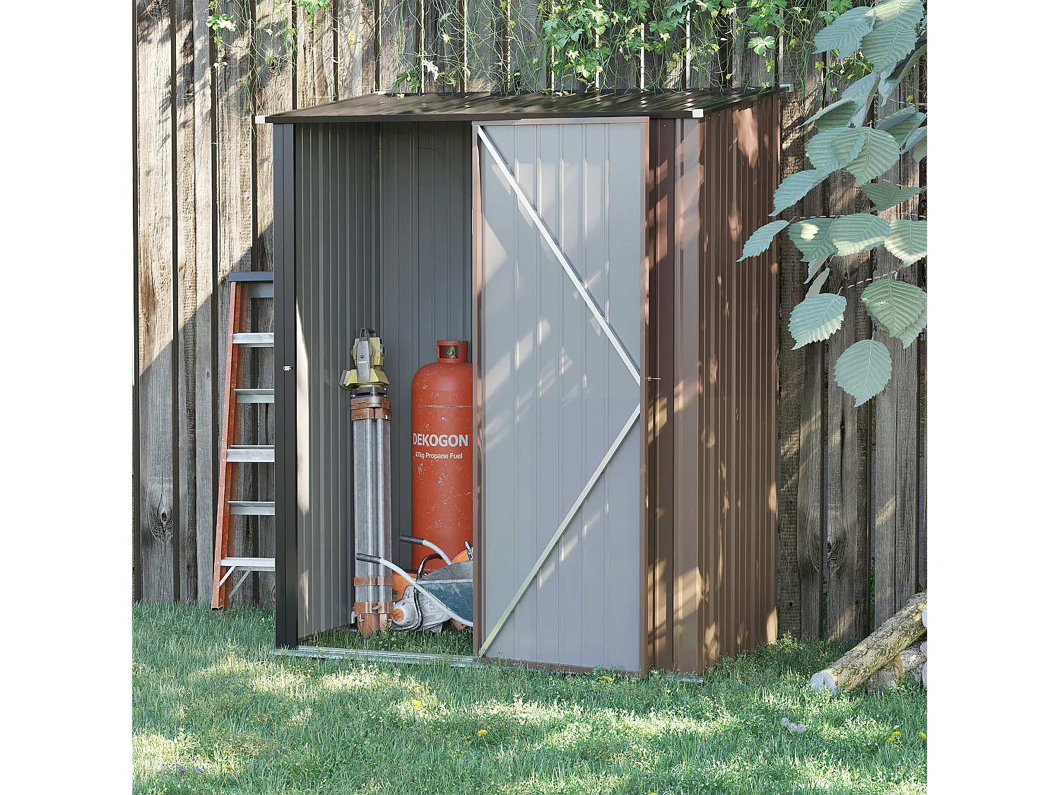 Cobertizo de jardín marrón 161.5x94.5x196 cm Outsunny