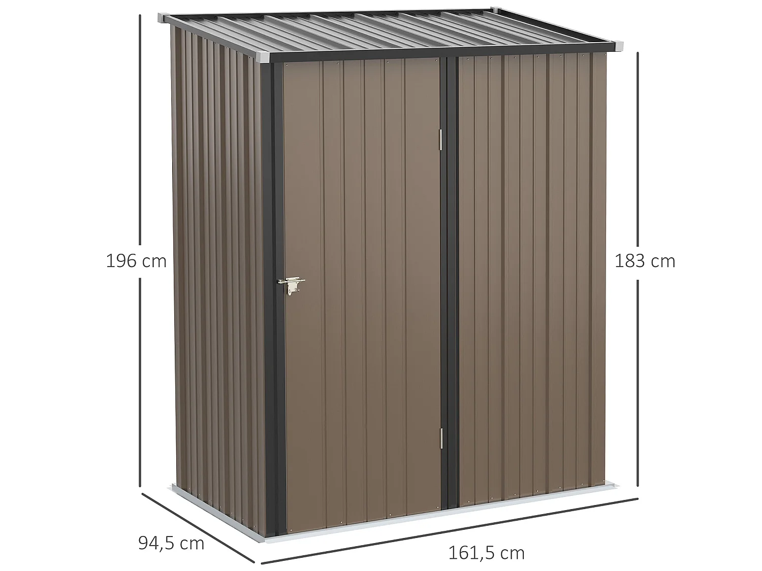 Cobertizo de jardín marrón 161.5x94.5x196 cm Outsunny