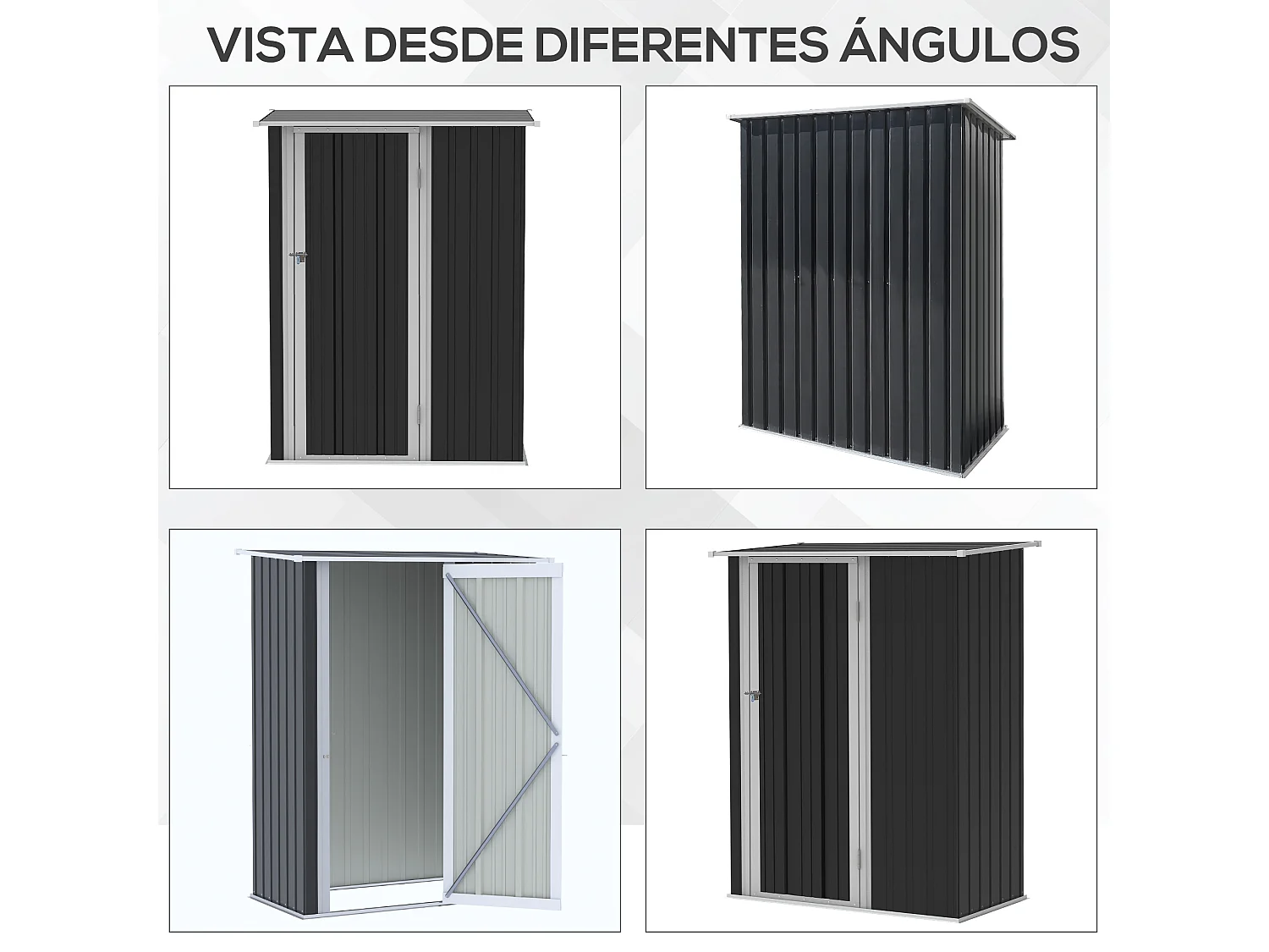 Cobertizo de jardín gris 142x84x189 cm Outsunny