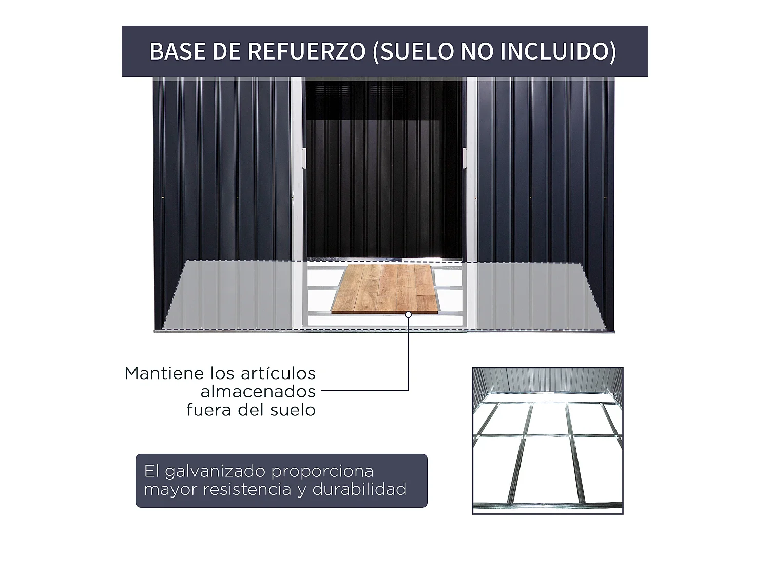 Cobertizo de jardín gris 322x277x192 cm Outsunny