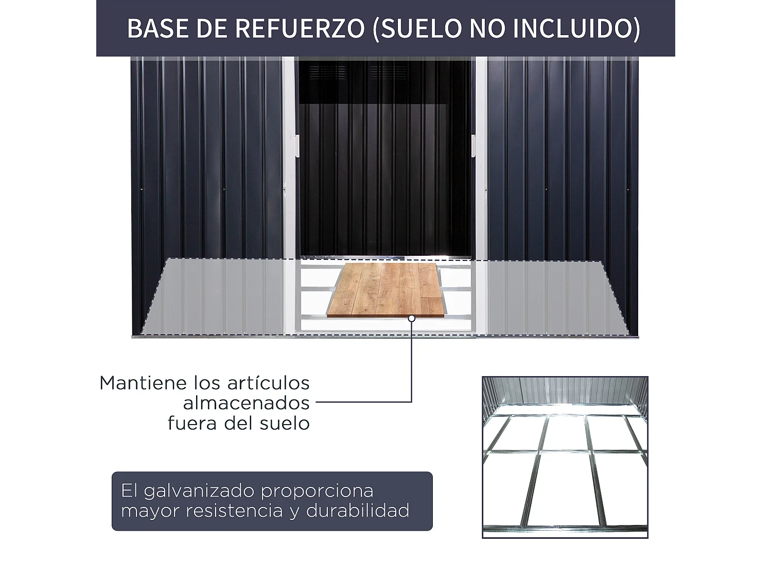 Cobertizo de jardín gris 322x277x192 cm Outsunny