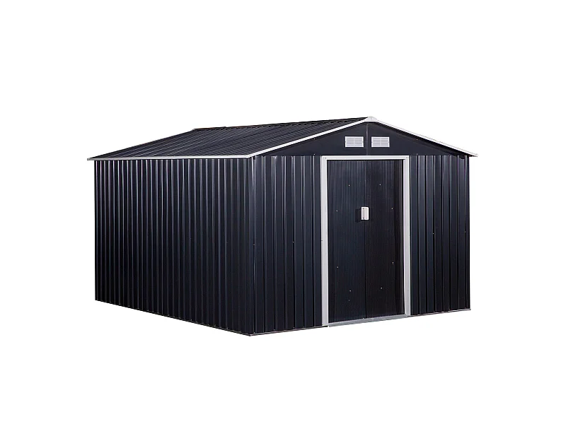 Cobertizo de jardín gris 322x277x192 cm Outsunny