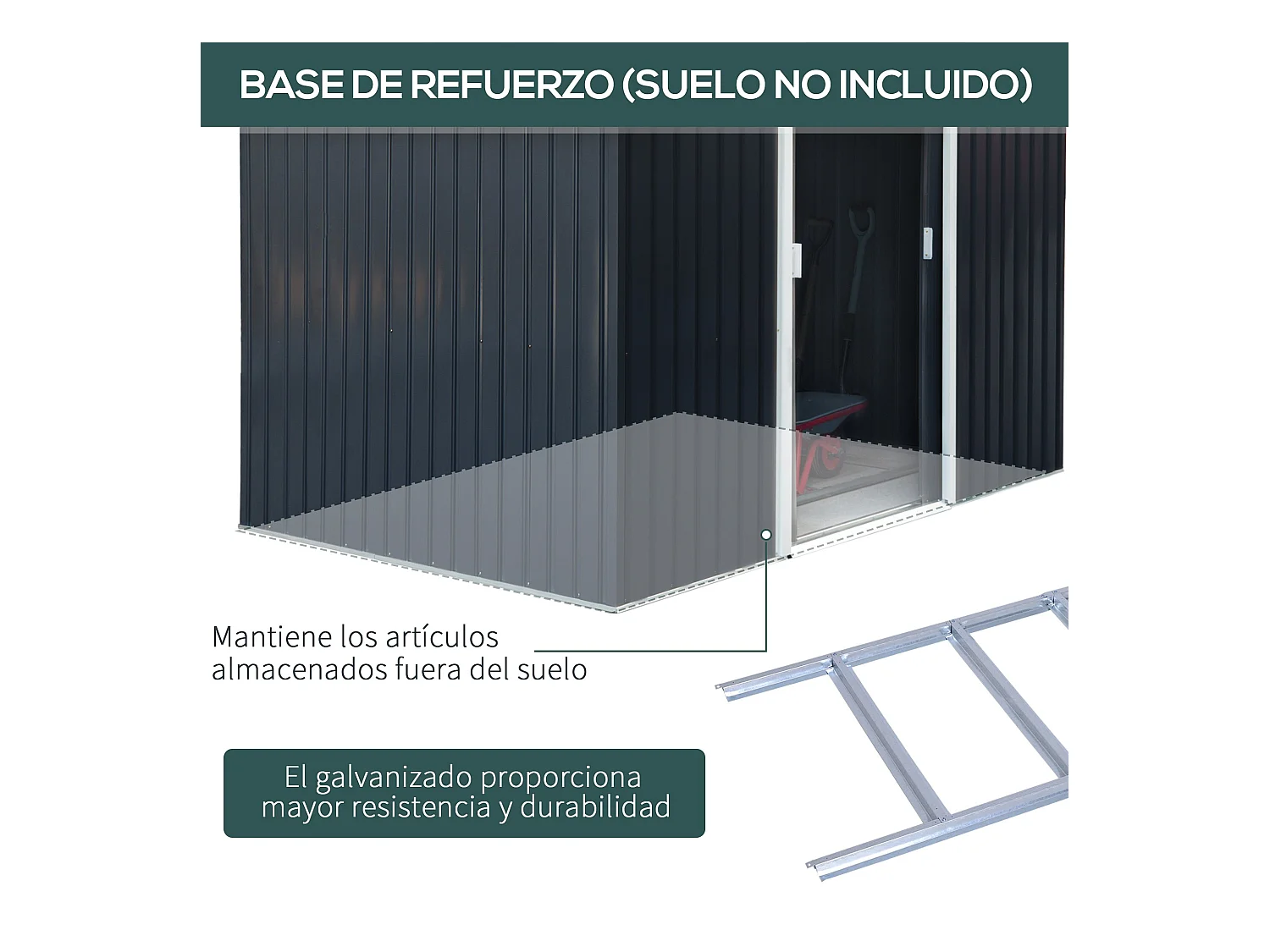 Caseta de jardín gris 277x195x192 cm Outsunny