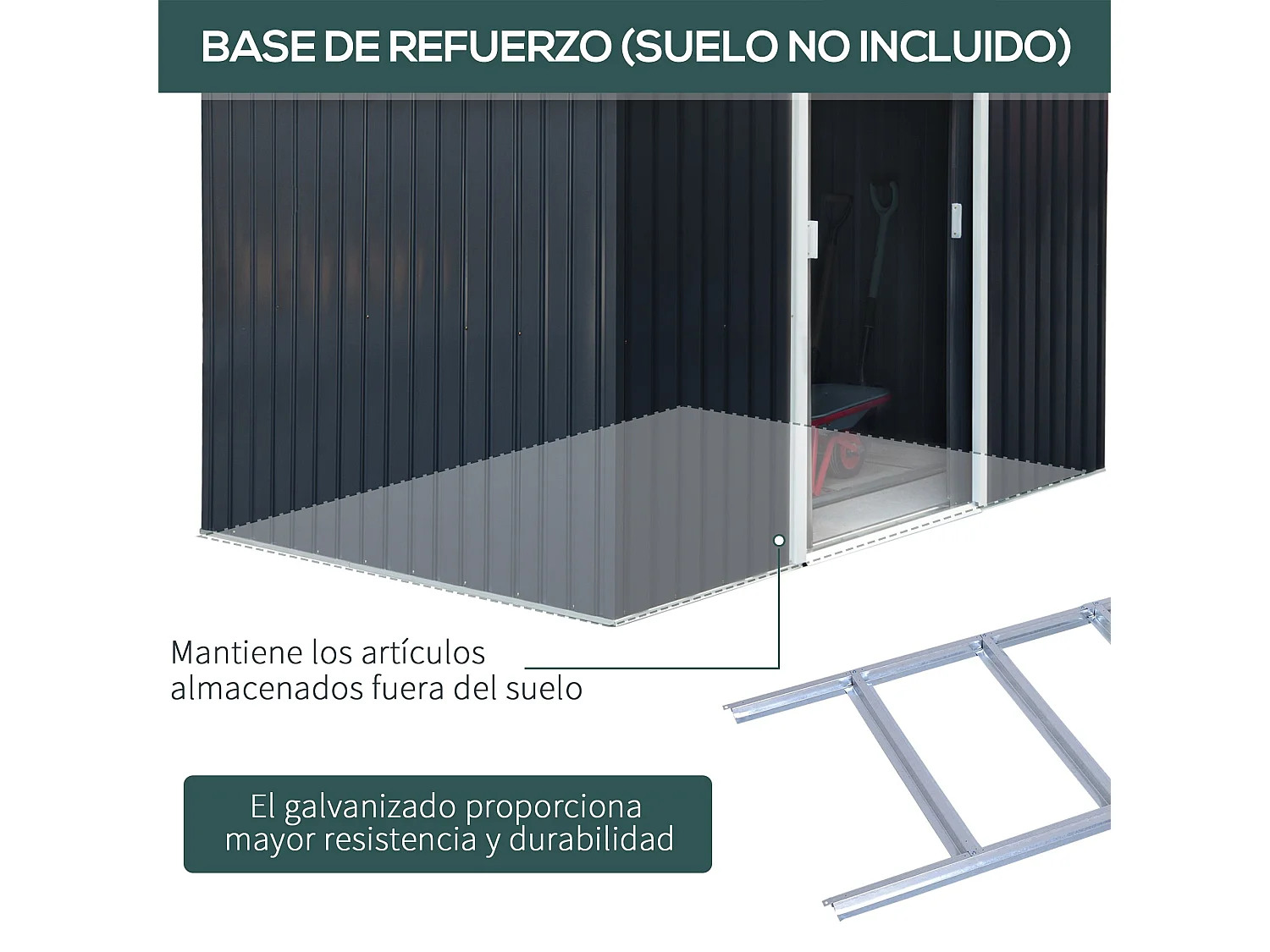 Caseta de jardín gris 277x195x192 cm Outsunny