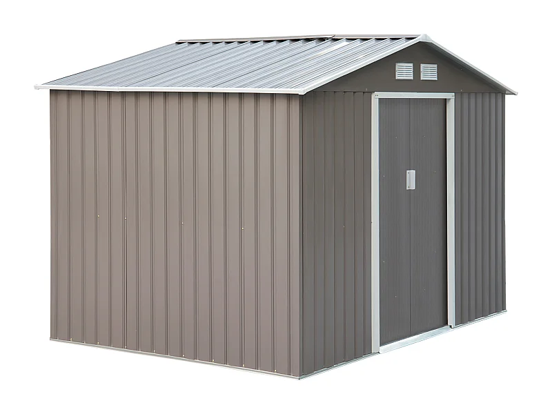 Cobertizo de jardín gris 277x195x192 cm Outsunny