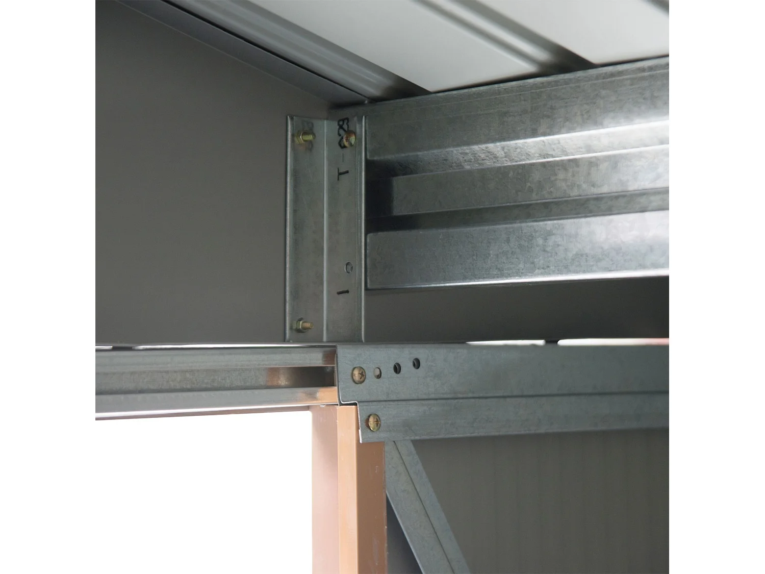 Caseta de jardín caqui 213x130x185 cm Outsunny