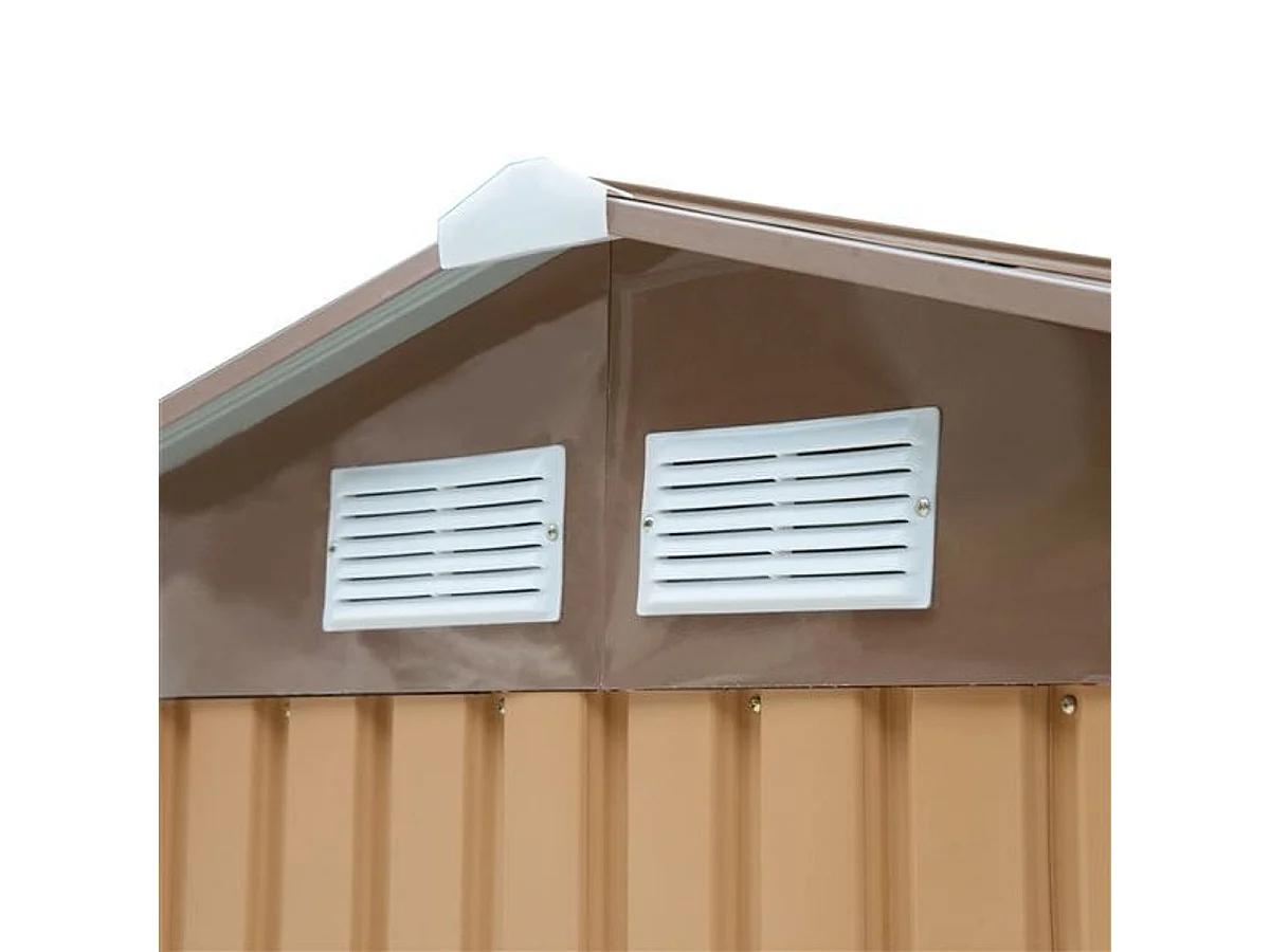 Caseta de jardín caqui 213x130x185 cm Outsunny