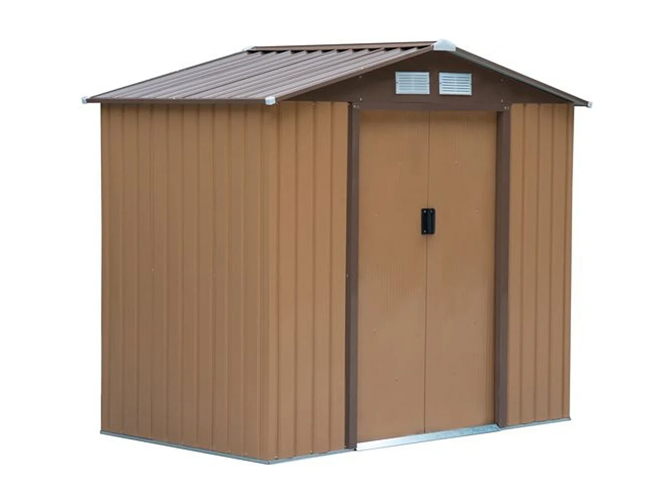 Caseta de jardín caqui 213x130x185 cm Outsunny