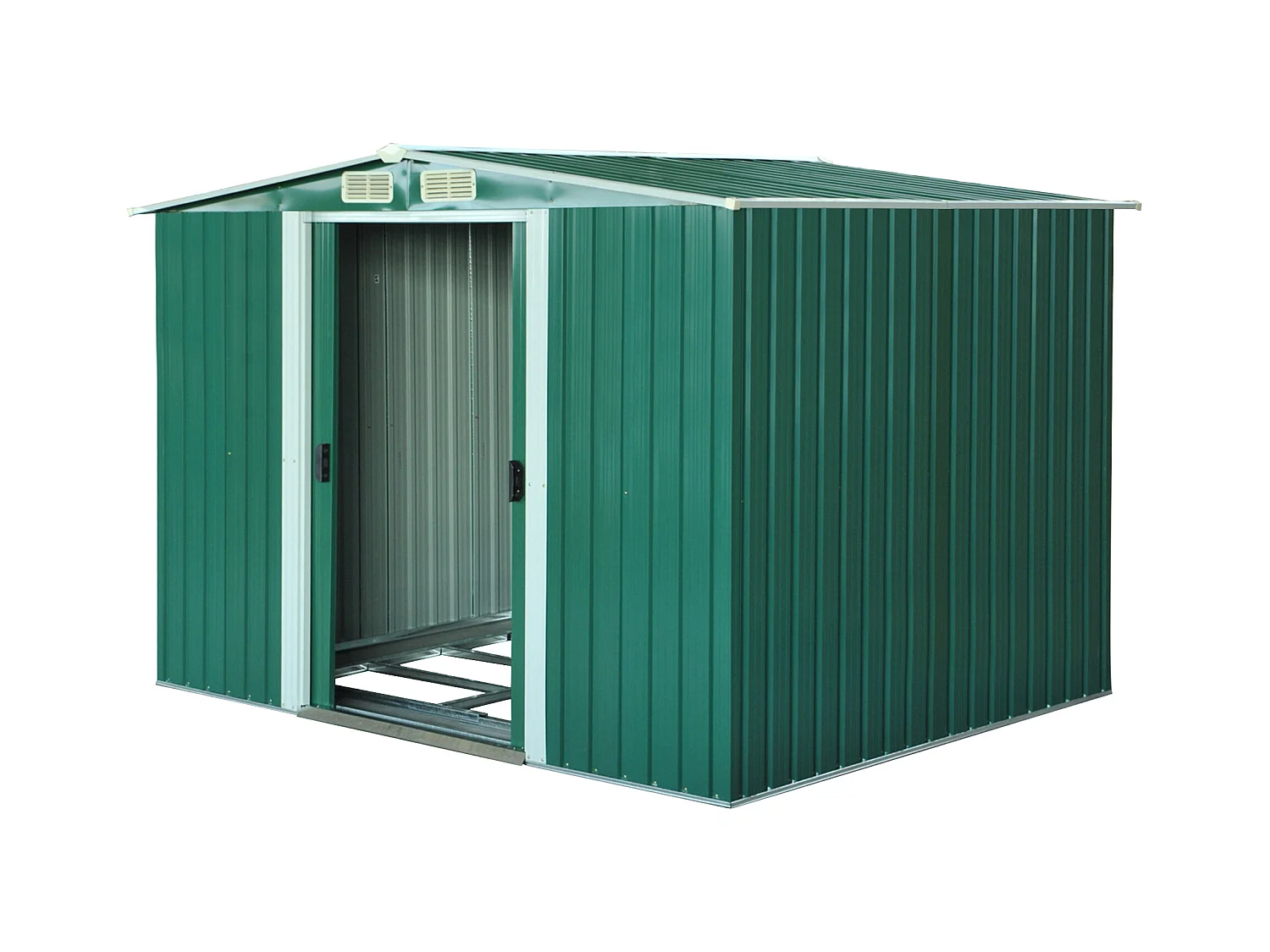 Caseta de jardín verde oscuro 258x206x178 cm Outsunny