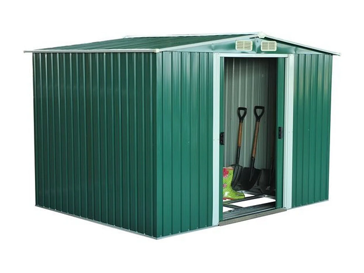 Caseta de jardín verde oscuro 258x206x178 cm Outsunny