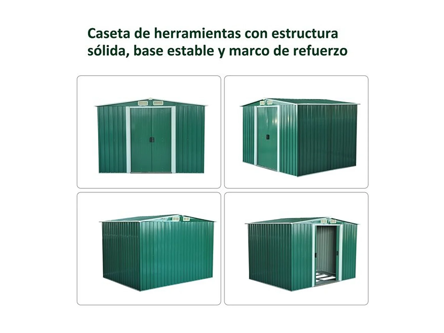 Caseta de jardín verde oscuro 258x206x178 cm Outsunny