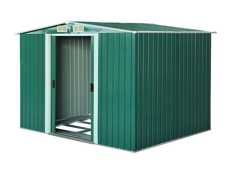 Caseta de jardín verde oscuro 258x206x178 cm Outsunny