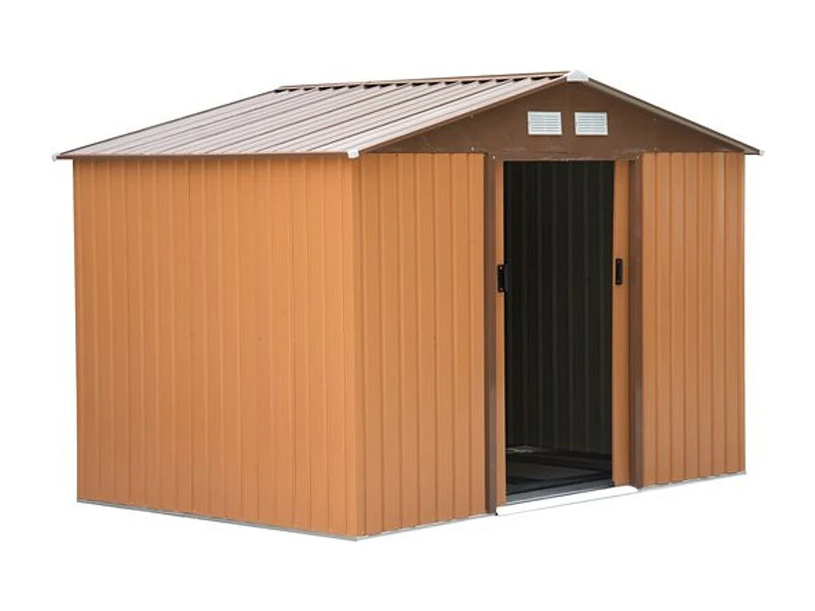 Cobertizo de jardín amarillo 277x195x192 cm Outsunny