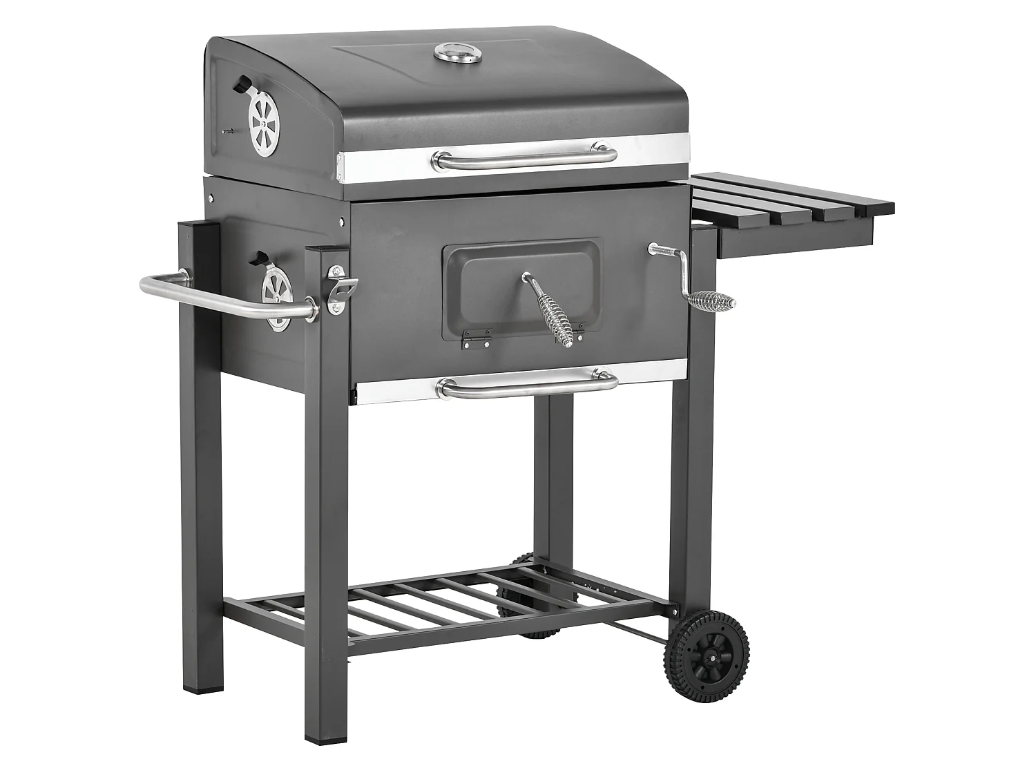 Barbacoa de carbón gris grafito 115x56x108cm Outsunny