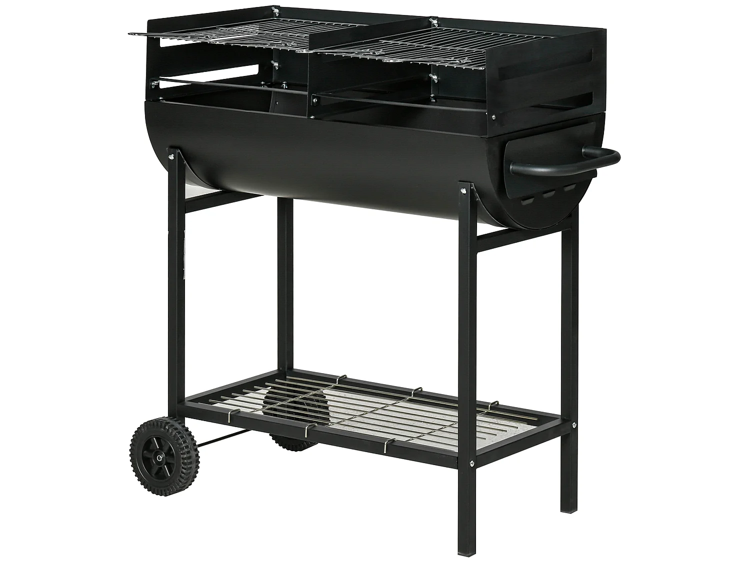 Barbacoa de carbón negro 90x45x96 cm Outsunny