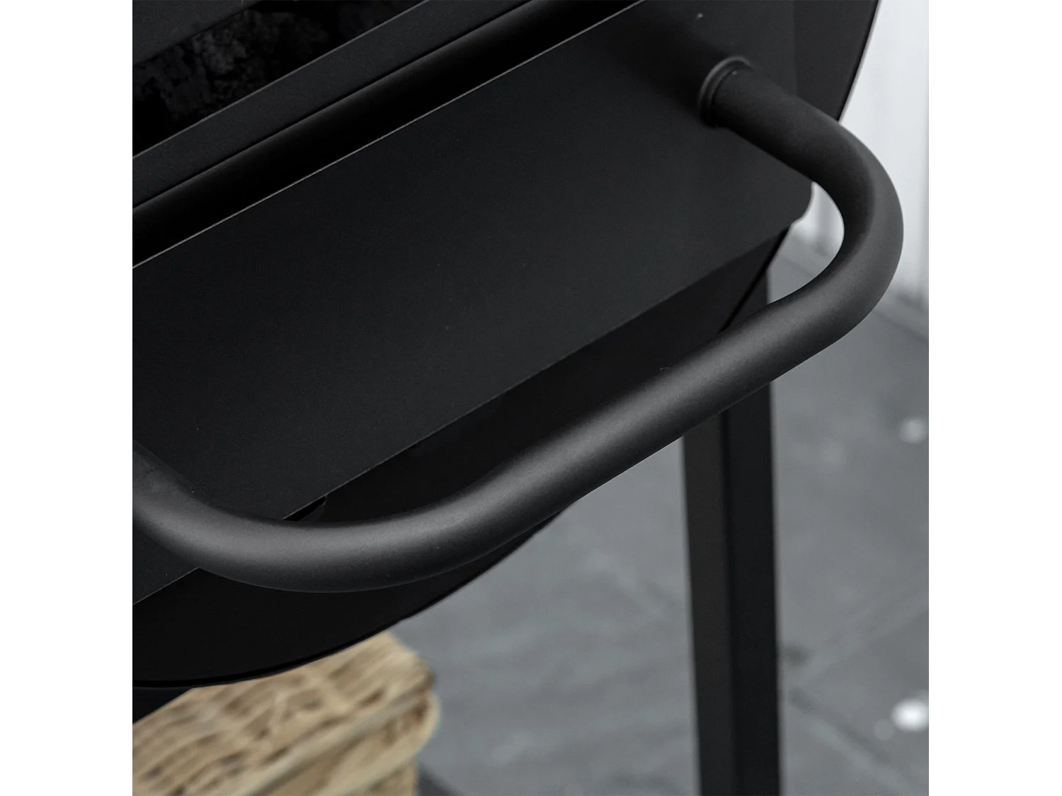 Barbacoa de carbón negro 90x45x96 cm Outsunny