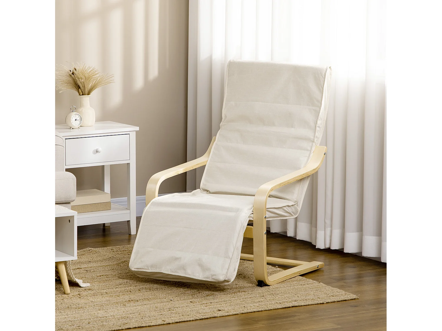 Sillón de salón crema 66.5x94x100 cm HOMCOM