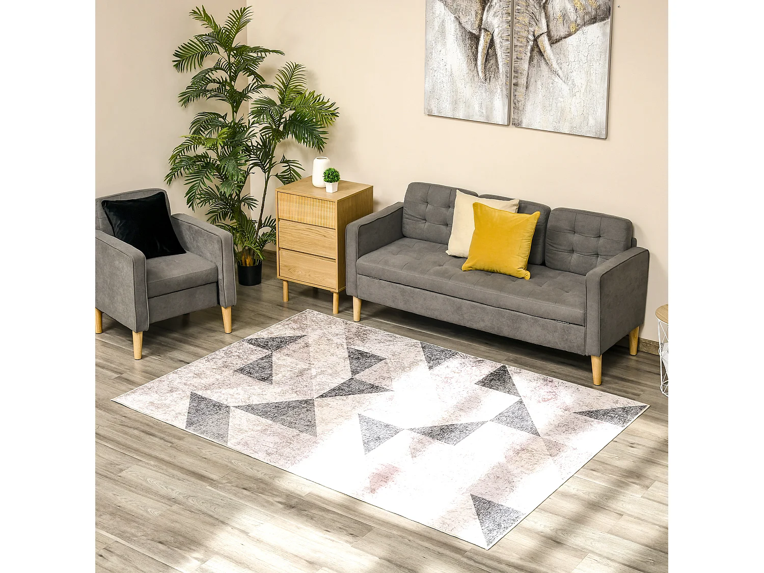 Alfombra de salón multicolor 230x160x0.6 cm HOMCOM