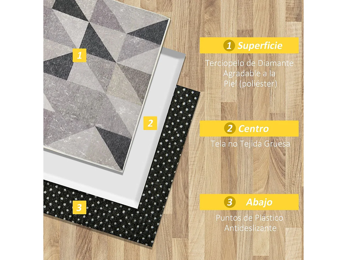 Alfombra de salón multicolor 230x160x0.6 cm HOMCOM