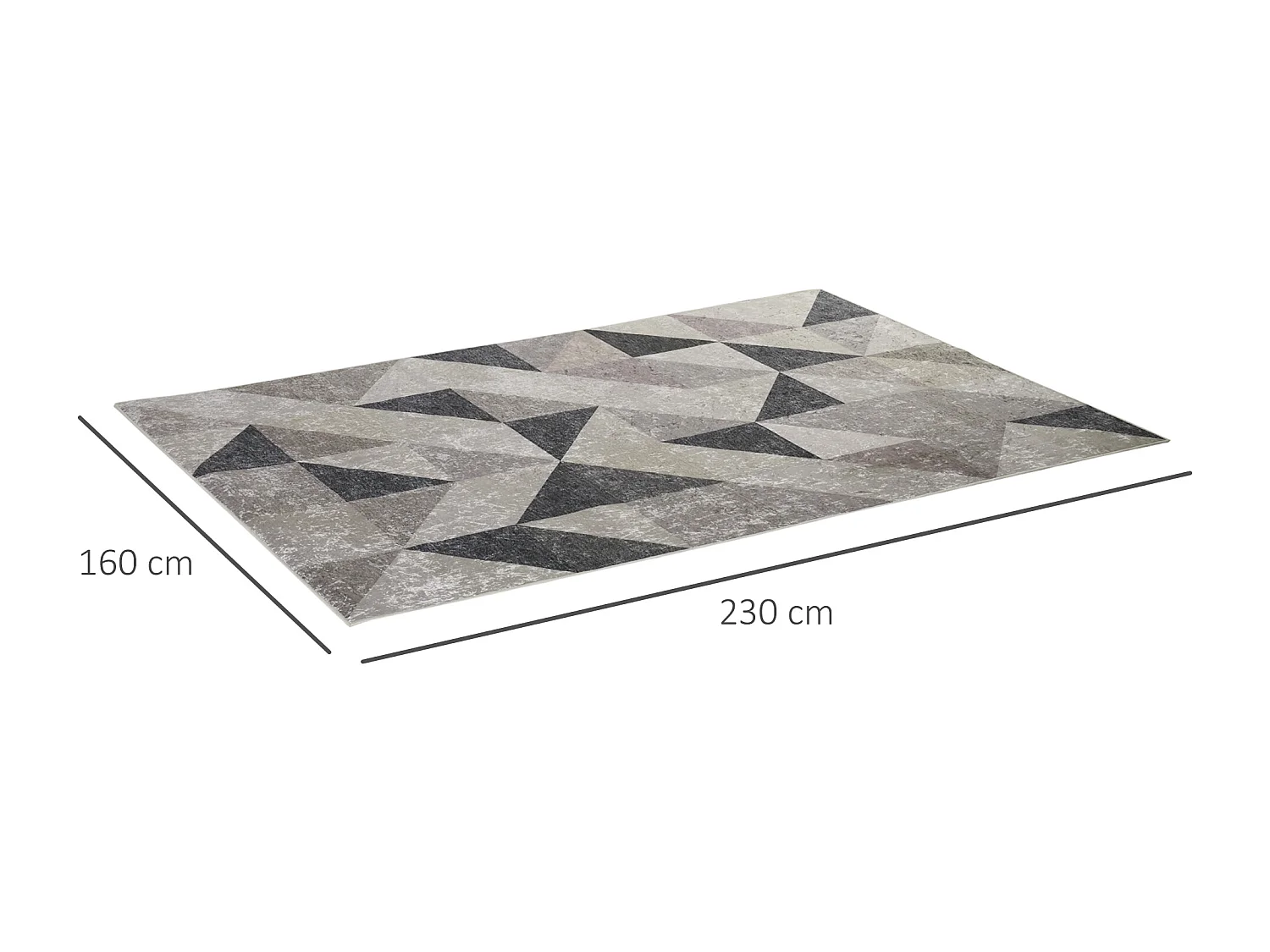 Alfombra de salón multicolor 230x160x0.6 cm HOMCOM