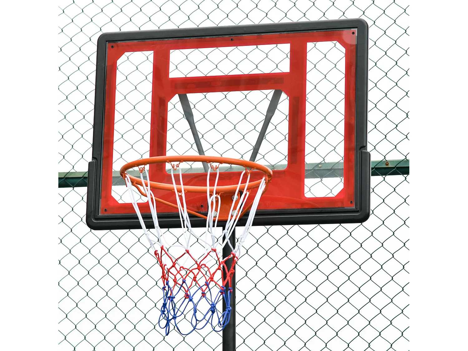 Canasta de baloncesto negro y rojo 75x83x261 cm HOMCOM