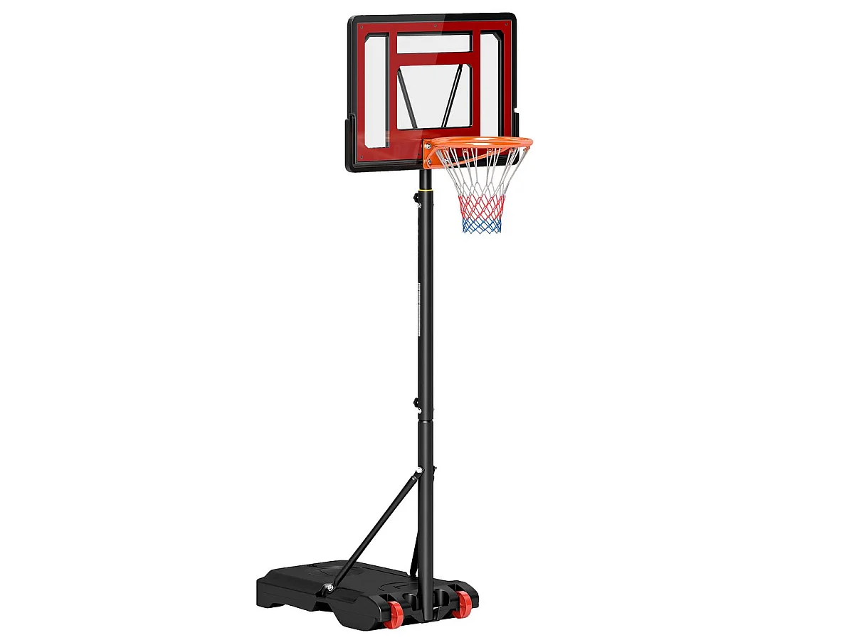 Canasta de baloncesto negro y rojo 75x83x261 cm HOMCOM
