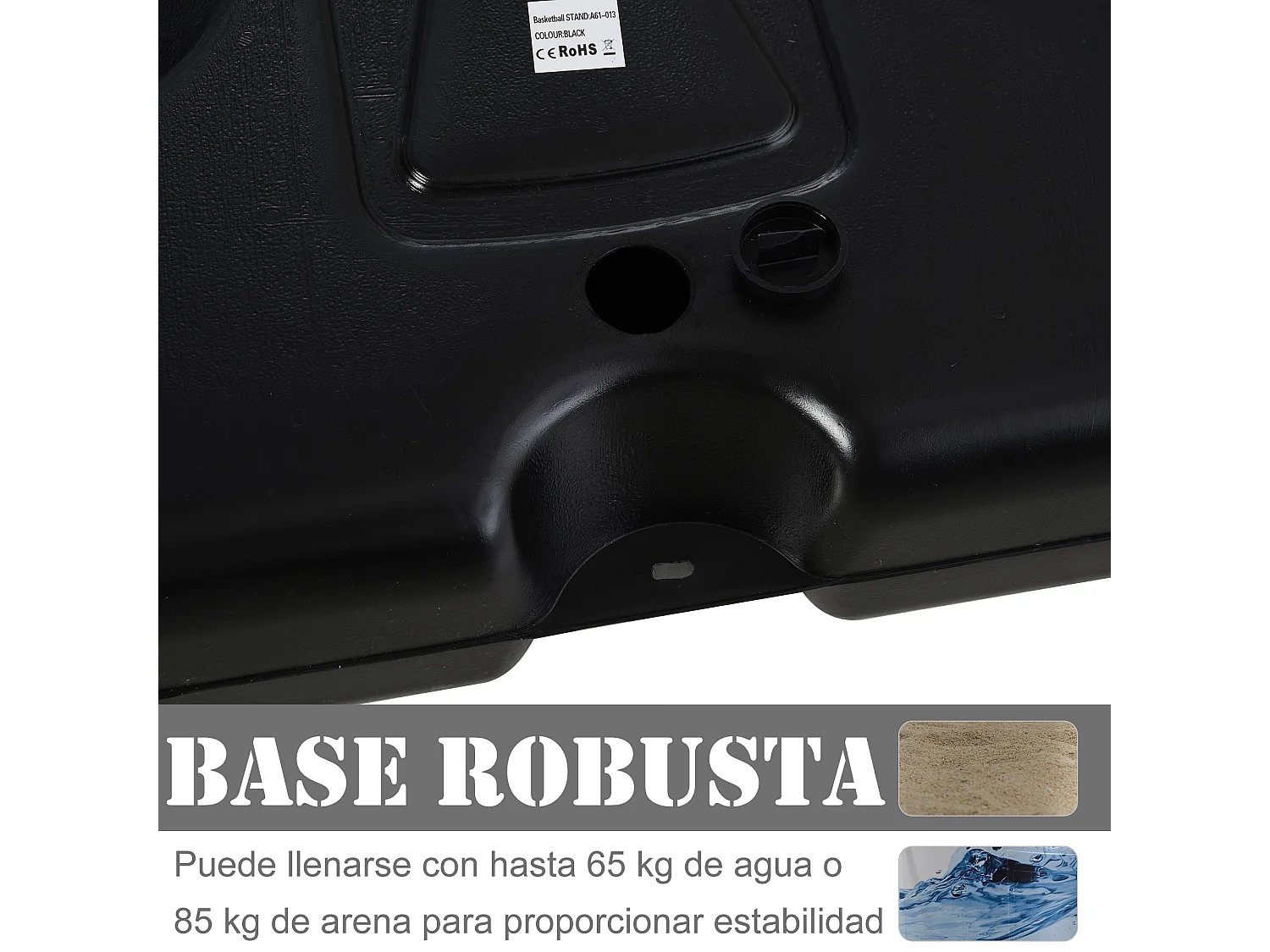 Soporte de baloncesto negro 90x165x352 cm HOMCOM