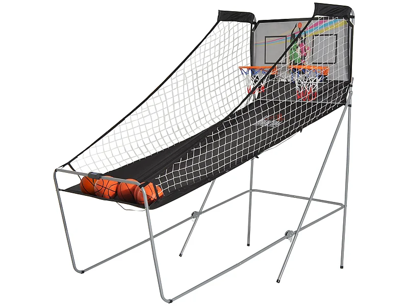 Juego de canastas de baloncesto negro y blanco 205x110x205 cm HOMCOM