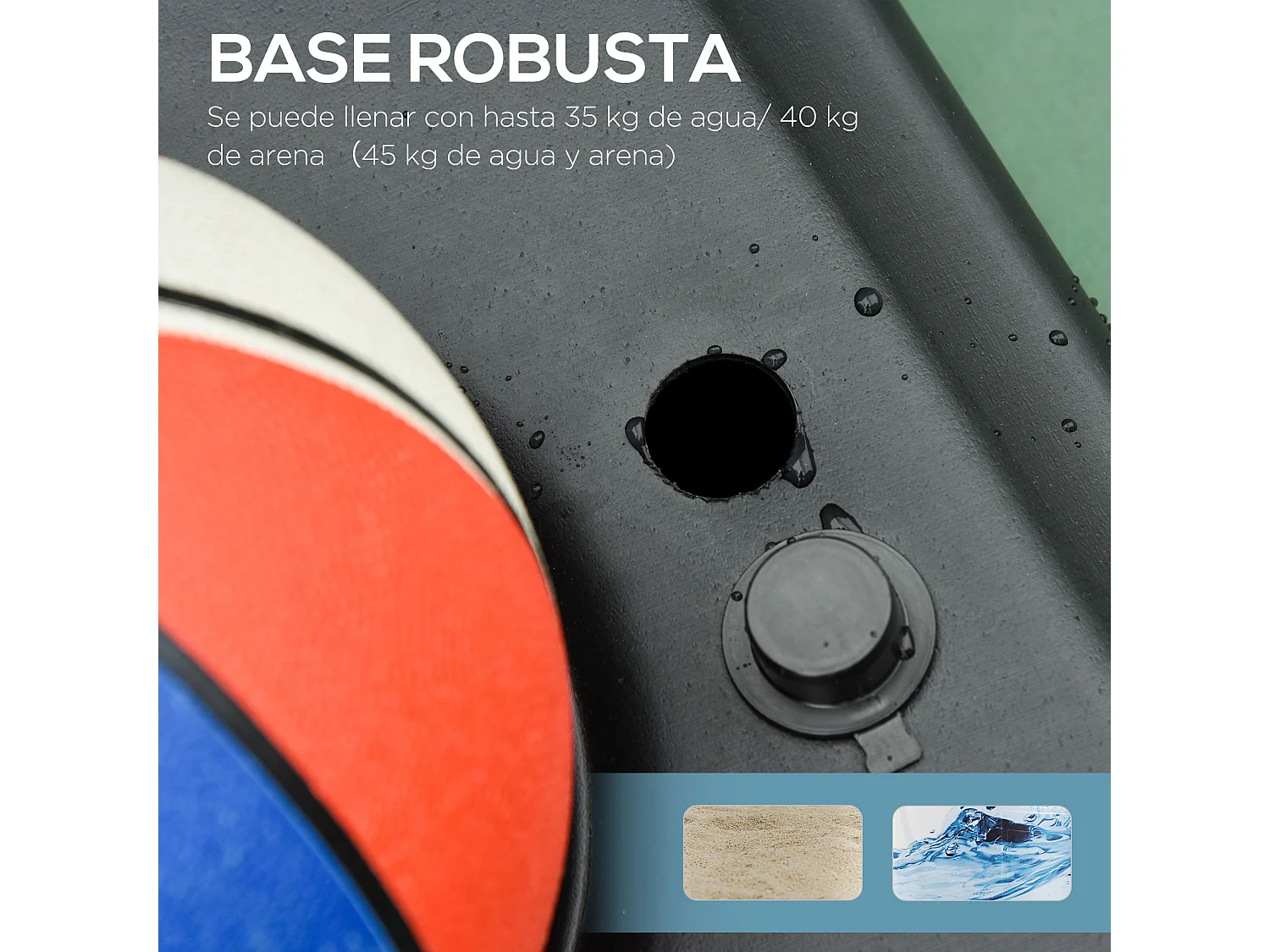 Canasta de baloncesto negro y azul 76x70x254 cm HOMCOM