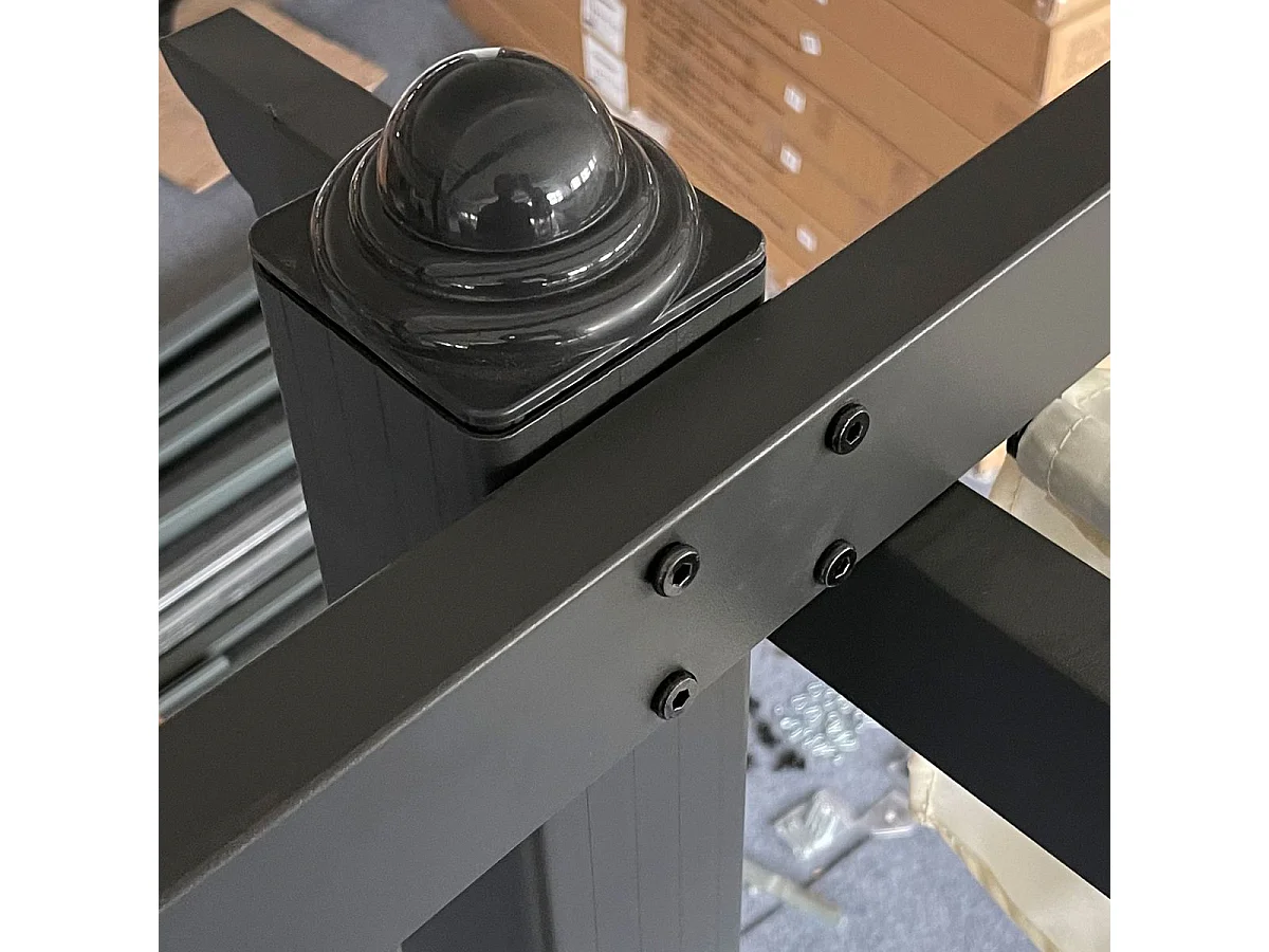 Pérgola de aluminio crema 396x296x220 cm Outsunny