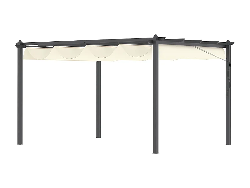 Pérgola de aluminio crema 396x296x220 cm Outsunny