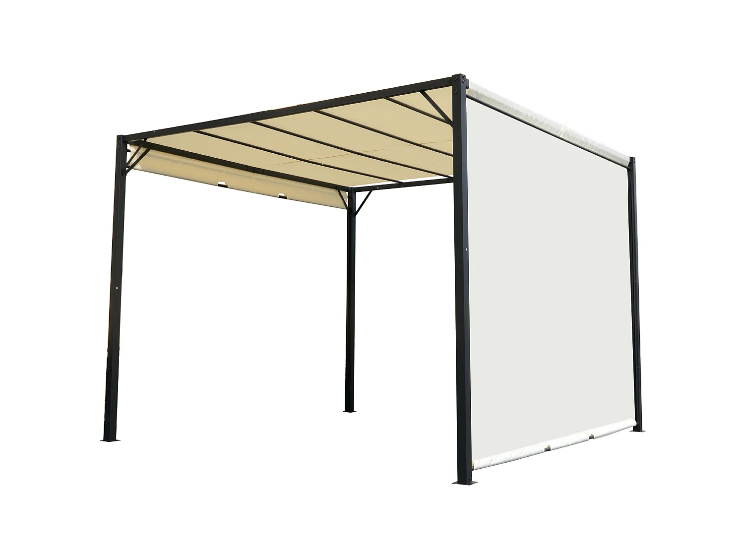 Pérgola crema 295x295x226 cm Outsunny
