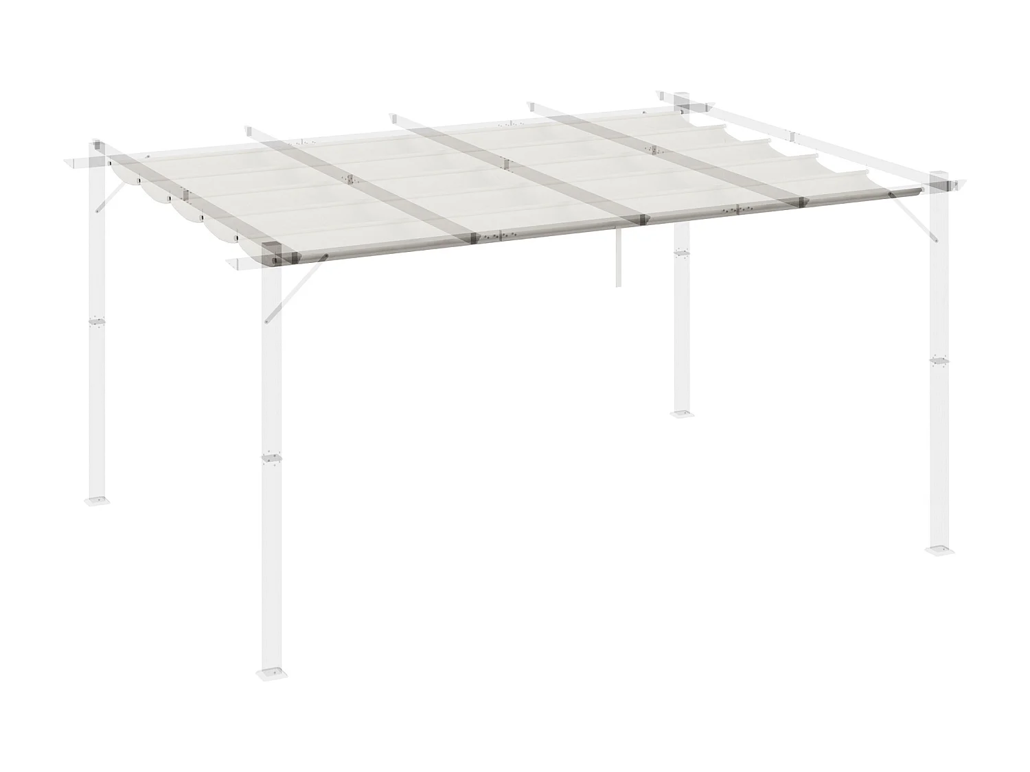 Cubierta para pérgola crema 350x250x6 cm Outsunny