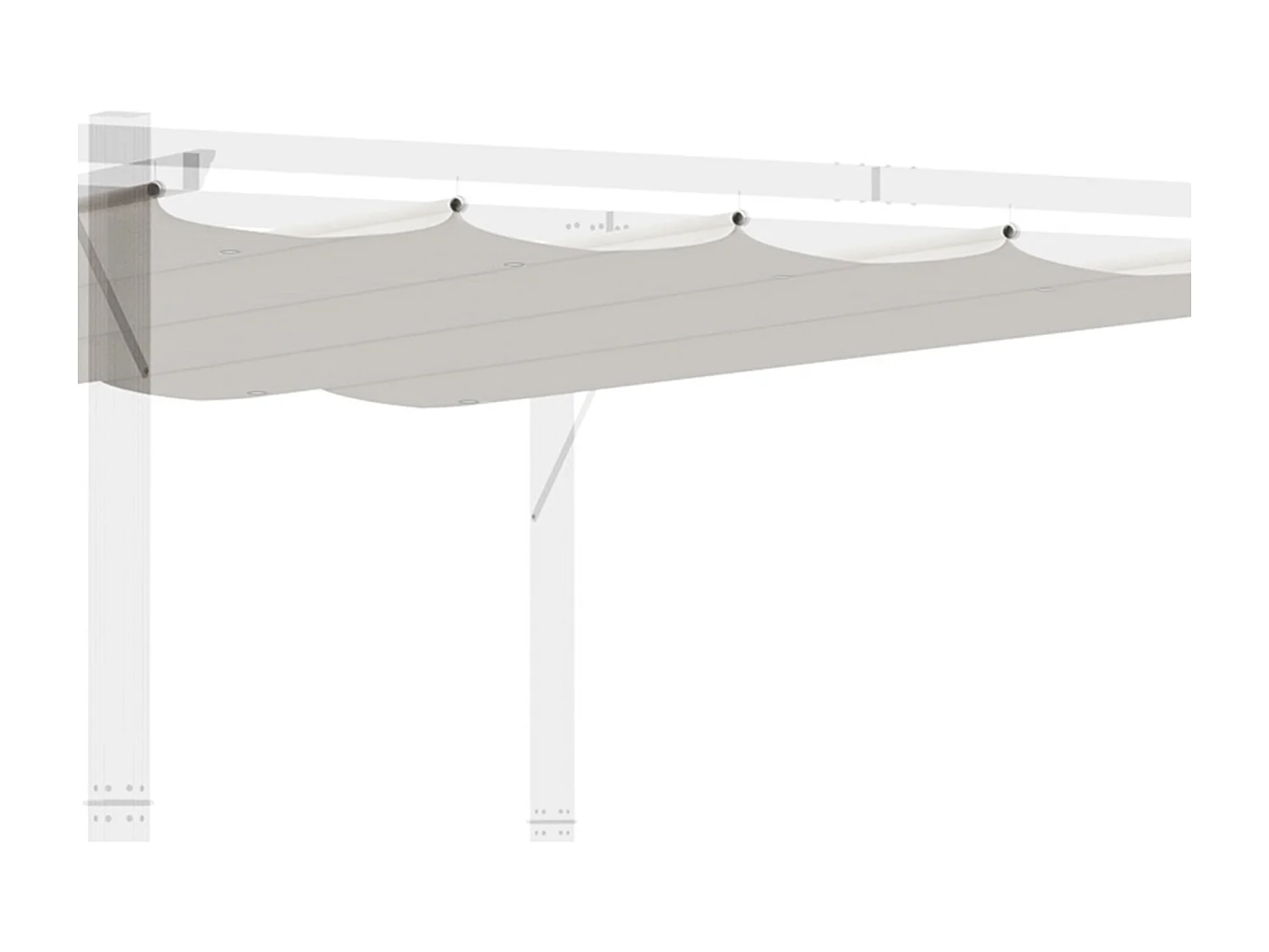Cubierta para pérgola crema 350x250x6 cm Outsunny