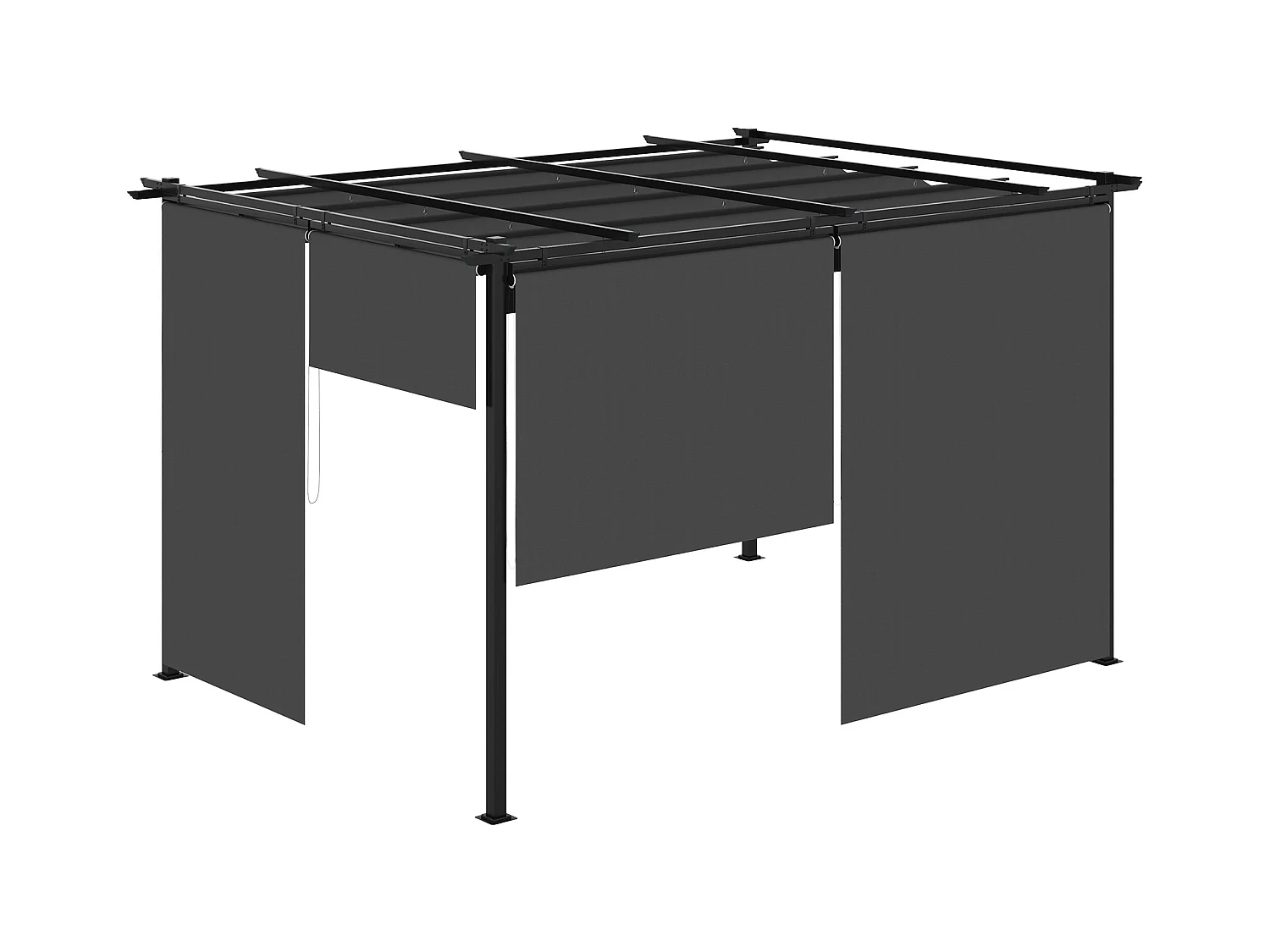 Pérgola de jardín gris oscuro 395x295x230 cm Outsunny