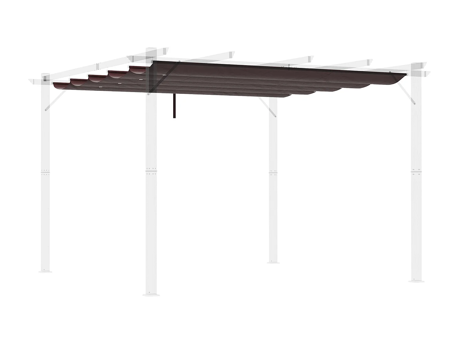 Cubierta para pérgola café 250x255x6 cm Outsunny