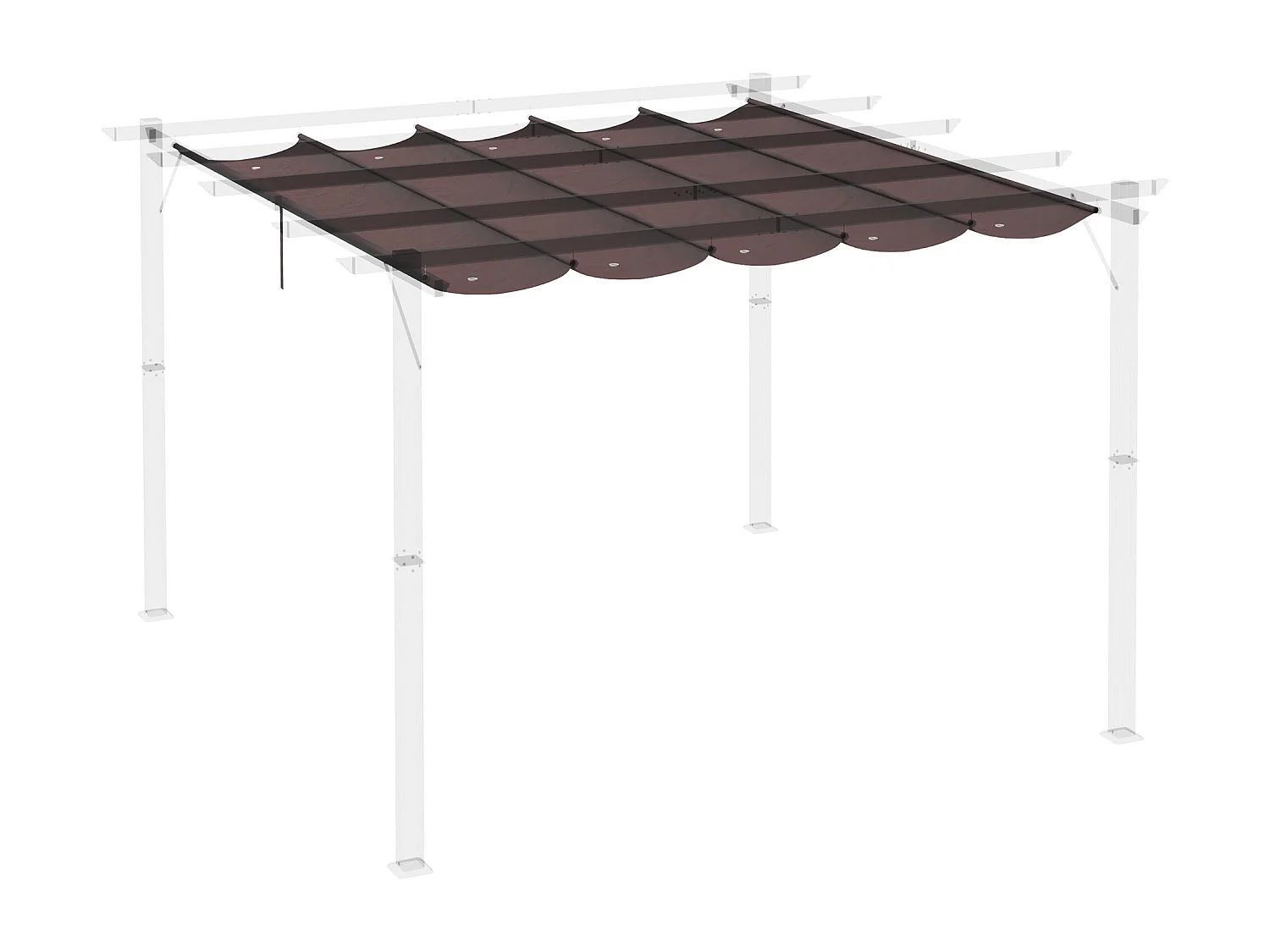 Cubierta para pérgola café 250x255x6 cm Outsunny