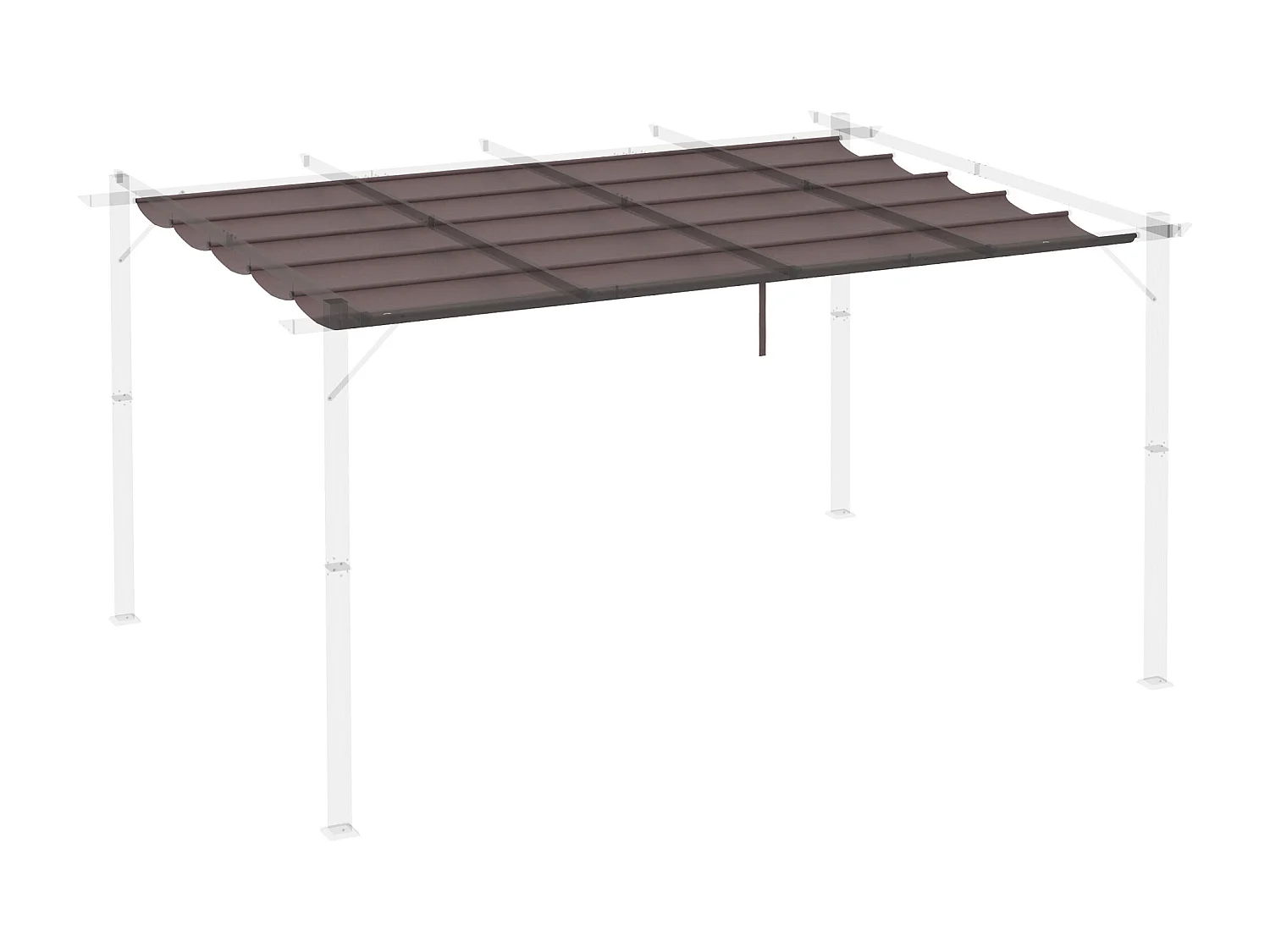 Cubierta para pérgola café 350x250x6 cm Outsunny