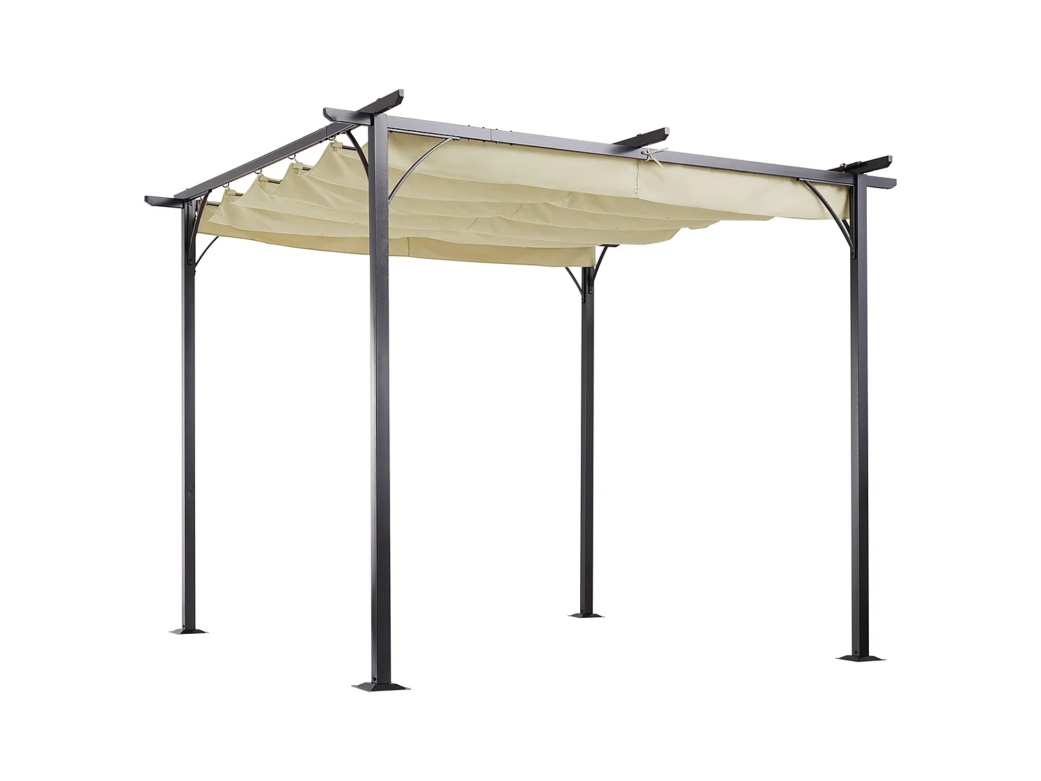 Pérgola beige y negro 300x300x230 cm Outsunny