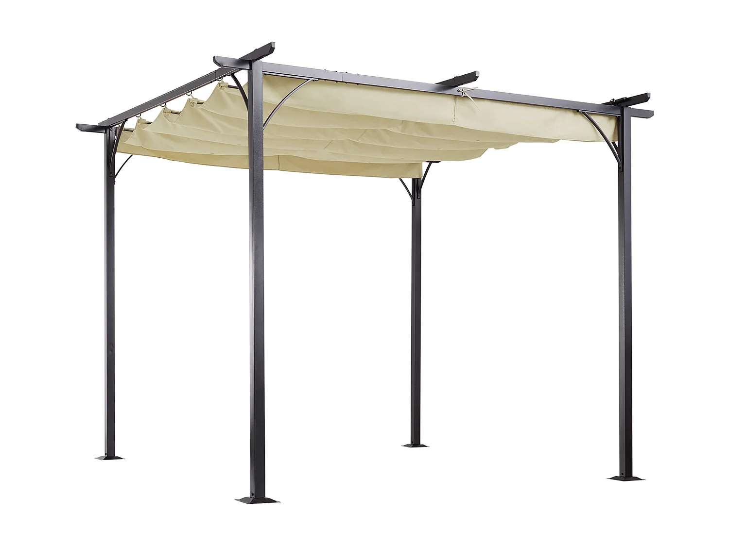 Pérgola beige y negro 300x300x230 cm Outsunny