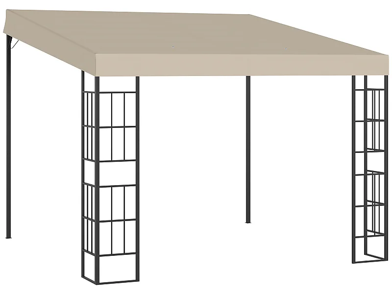 Pérgola de jardín beige 298x298x250 cm Outsunny