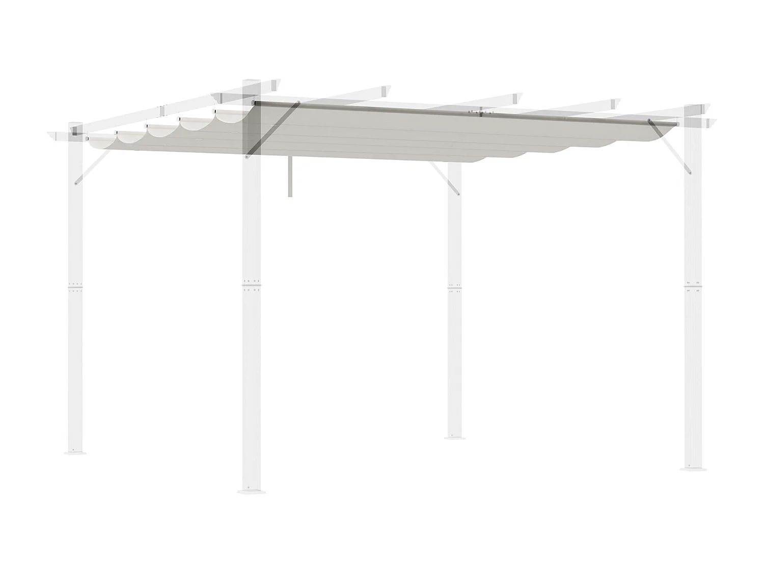 Cubierta para pérgola crema 250x255x6 cm Outsunny