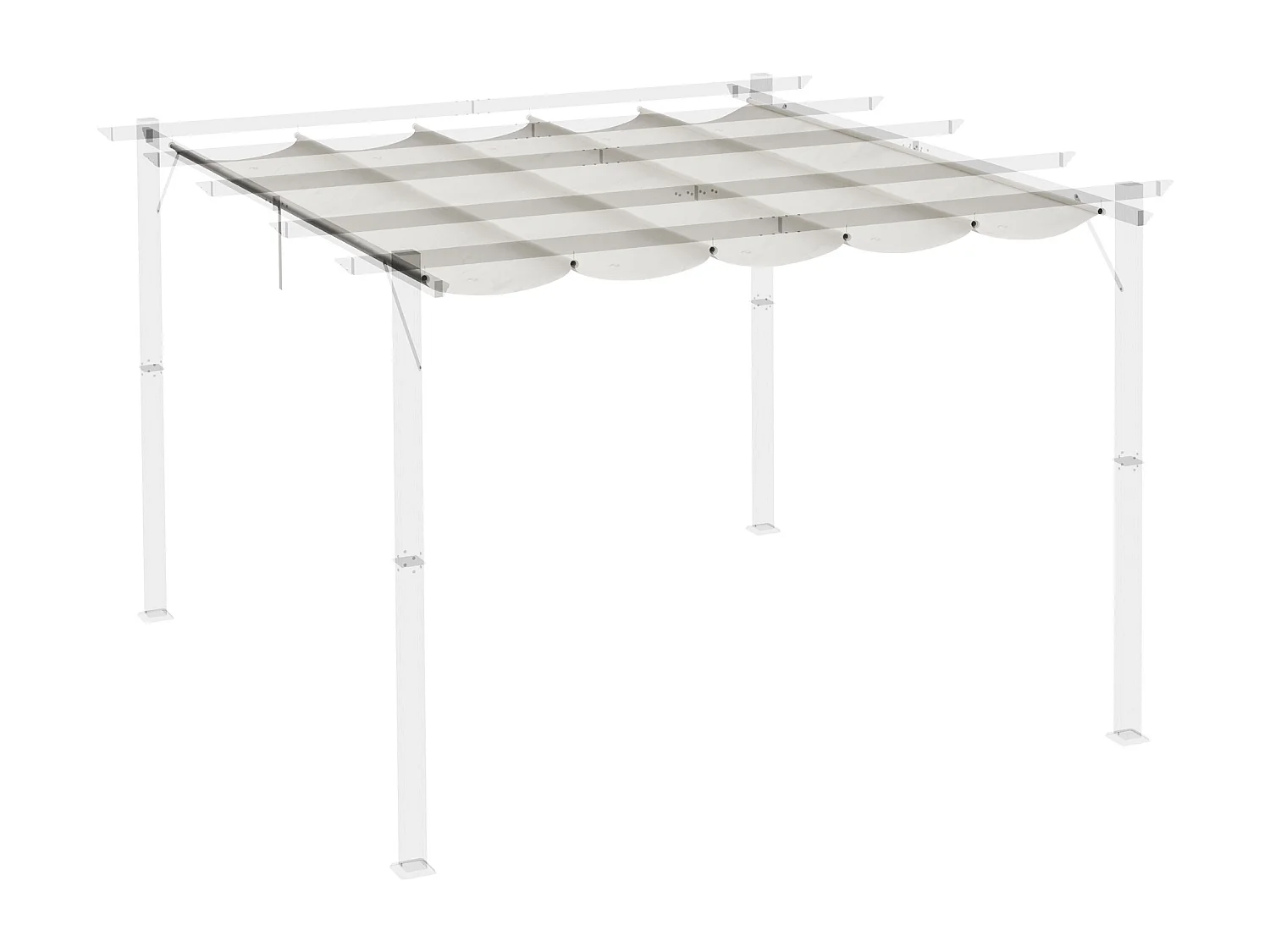 Cubierta para pérgola crema 250x255x6 cm Outsunny